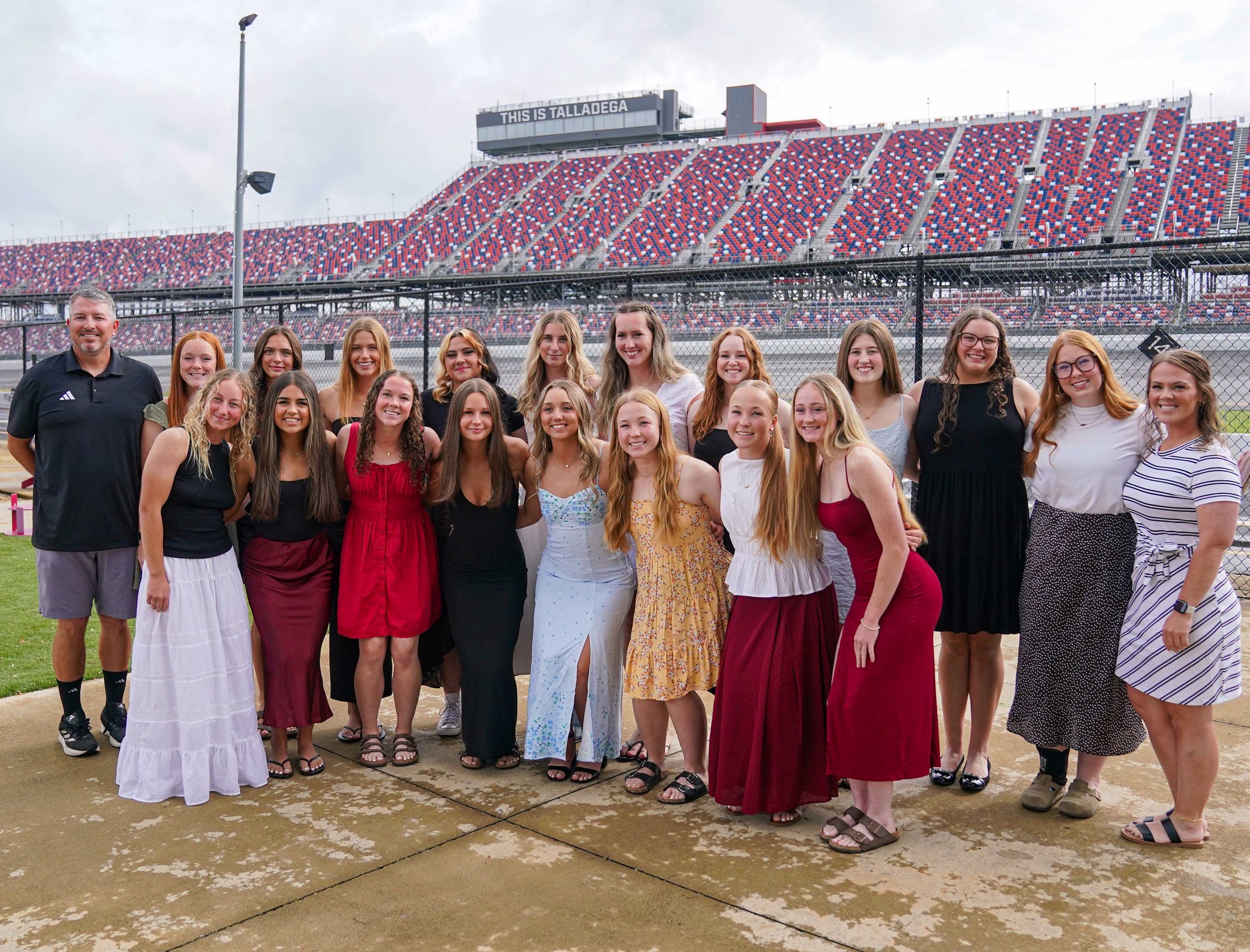 McCook college softball team at Talladega Speedway.
